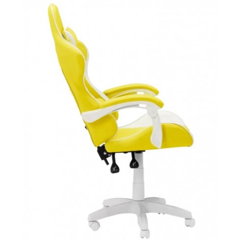 Гейминг стол Carmen - 6311, бял/жълт