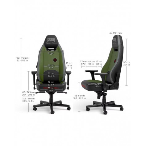 Гейминг стол noblechairs - DOOM: The Dark Ages Edition, зелен/черен