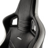 Гейминг стол noblechairs - EPIC, естествена кожа, черен/бял/червен