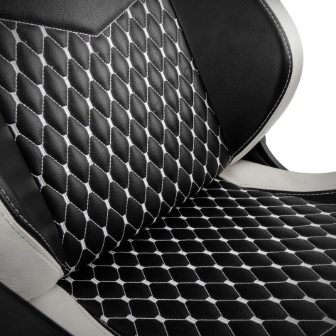 Гейминг стол noblechairs - EPIC, естествена кожа, черен/бял/червен