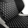 Гейминг стол noblechairs - EPIC, естествена кожа, черен/бял/червен