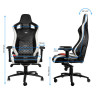 Гейминг стол noblechairs - EPIC, естествена кожа, черен/бял/червен