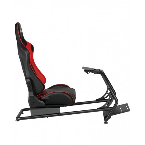 Гейминг стол White Shark - RSC-303 King of speed, рейсинг симулатор, черен/червен