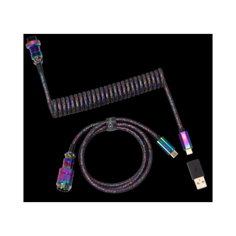Кабел за клавиатура Keychron – Aviator, USB-C, 1.08 m, черен/дъга