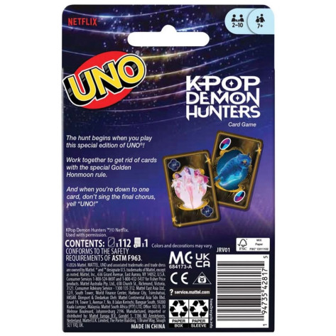 Карти за игра UNO - K-Pop Demon Hunters