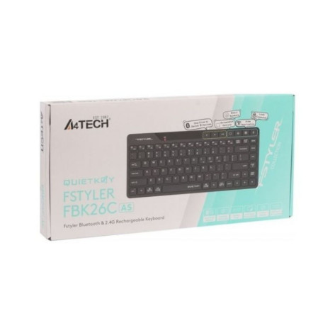 Клавиатура A4Tech - Fstyler FBK26C AS, безжична, черна