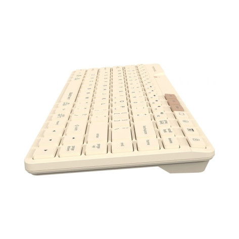 Клавиатура A4Tech - Fstyler FBK26C AS, безжична, QuietKey, Cafe Latte