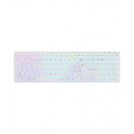 Клавиатура Canyon - HKB-W11, безжична, бяла