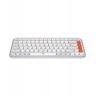 Клавиатура Logitech - POP Icon, безжична, Off White & Orange