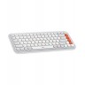 Клавиатура Logitech - POP Icon, безжична, Off White & Orange