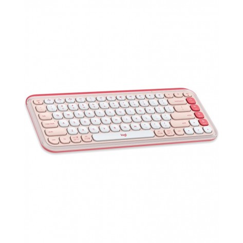 Клавиатура Logitech - POP Icon, безжична, Rose & Off White