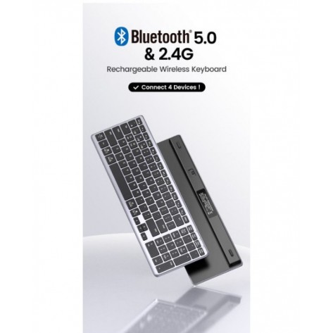 Клавиатура Ugreen - KU005, безжична, сива/черна