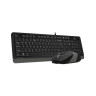 Комплект клавиатура и мишка A4Tech - Fstyler F1010S, жичен, черен/сив