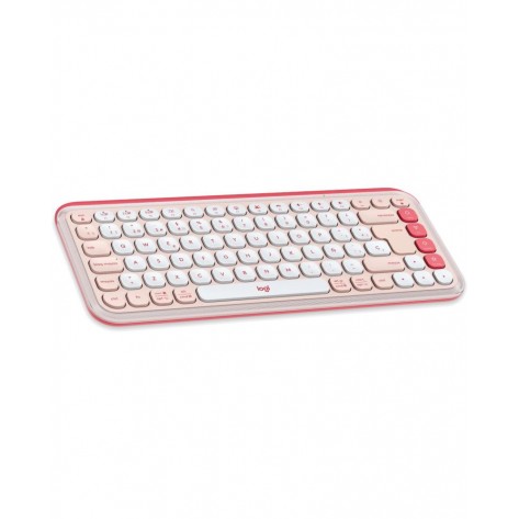 Комплект клавиатура и мишка Logitech - POP ICON COMBO, безжичен, Rose & Off White