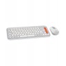 Комплект клавиатура и мишка Logitech - POP ICON COMBO, безжичен, Off White & Orange