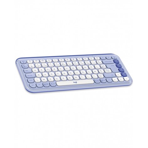 Комплект клавиатура и мишка Logitech - POP ICON COMBO, безжичен, Lilac & Off White