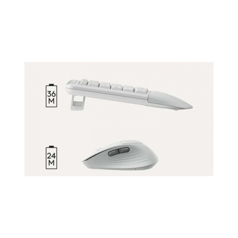 Комплект клавиатура и мишка Logitech - Signature Comfort Plus, MK880, безжичен, off-white