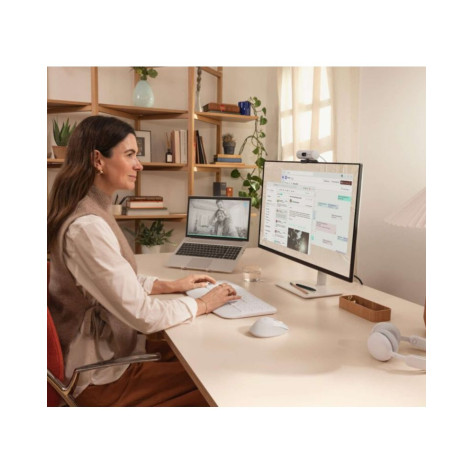 Комплект клавиатура и мишка Logitech - Signature Comfort Plus, MK880, безжичен, off-white