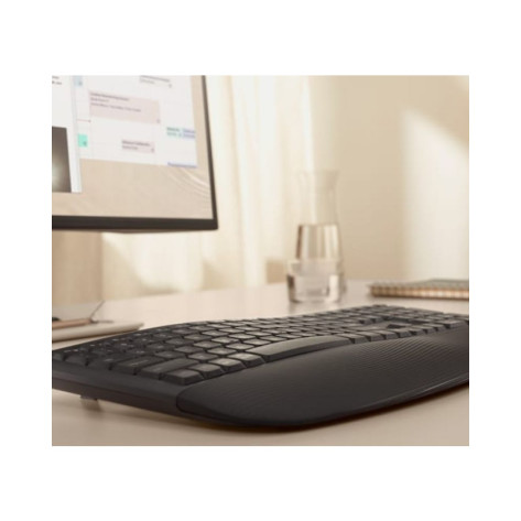 Комплект клавиатура и мишка Logitech - Signature Comfort Plus, MK880, безжичен, графит