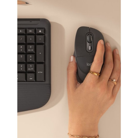 Комплект клавиатура и мишка Logitech - Signature Comfort Plus, MK880, безжичен, графит