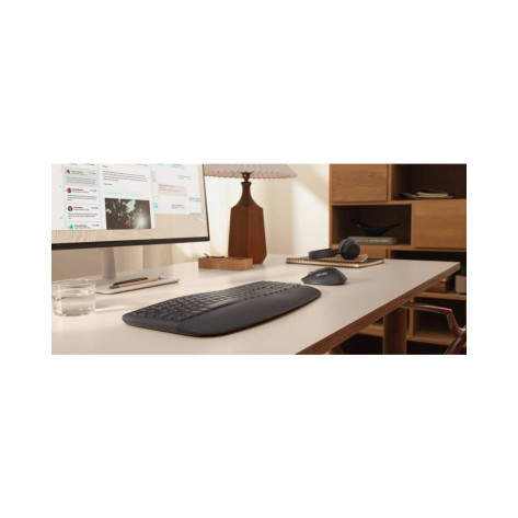 Комплект клавиатура и мишка Logitech - Signature Comfort Plus, MK880, безжичен, графит