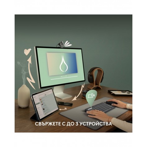 Комплект клавиатура Logitech Pebble Keys 2 K380s + мишка Logitech Pebble Keys 2 M350s, бели