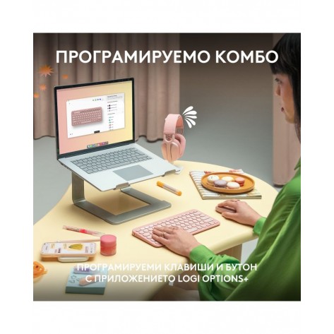 Комплект клавиатура Logitech Pebble Keys 2 K380s + мишка Logitech Pebble Keys 2 M350s, бели