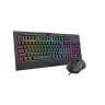 Комплект мишка и клавиатура Redragon - S151, безжичен, RGB, черен