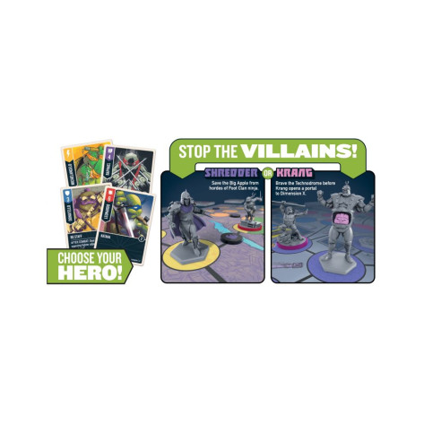Комплект настолна игра Unmatched Adventures: Teenage Mutant Ninja Turtles с промо монета и подложка