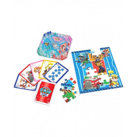  Комплект настолни игри Spin Master: Paw Patrol Bundle - Jumbo Cards, Pop-Up Game, Puzzle