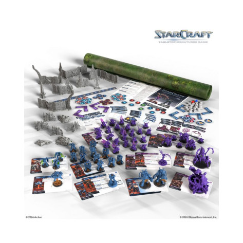 Комплект настолни игри StarCraft: Two Player Starter Set и Protoss Starter Set и подложка за мишка