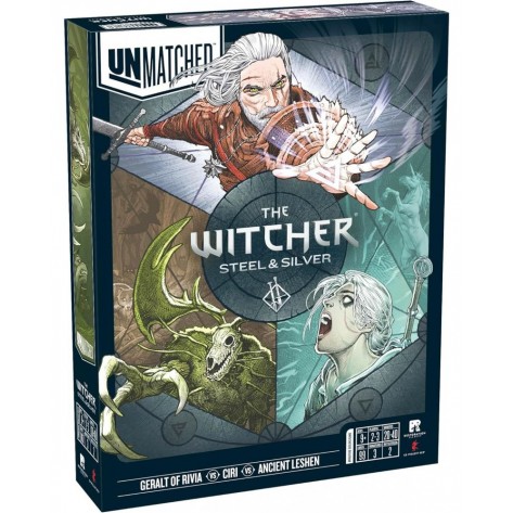 Комплект настолни игри Unmatched: The Witcher Realms Fall и Steel and Silver с промо карти и фигура