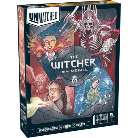 Комплект настолни игри Unmatched: The Witcher Realms Fall и Steel and Silver с промо карти и фигура