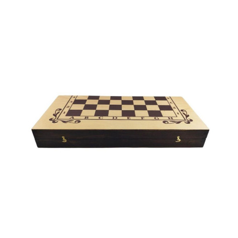 Комплект шах и табла Oreshak Handmade - Бук ситопечат, 48 х 48 cm