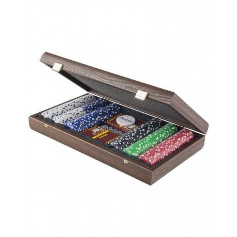Комплект за покер Manopoulos - Тъмен орех