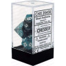 Комплект зарове Chessex Gemini Steel-Teal/White Polyhedral (7 бр.)
