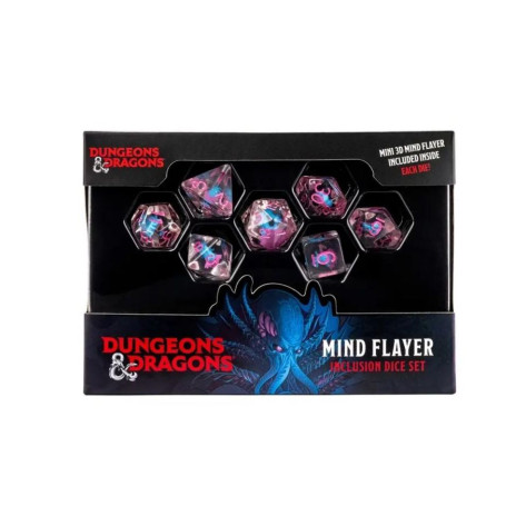 Комплект зарове FanRoll - Dungeons & Dragons: Monsters Resin Inclusion Dice Set, Mind Flayer (7 бр.)