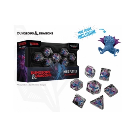 Комплект зарове FanRoll - Dungeons & Dragons: Monsters Resin Inclusion Dice Set, Mind Flayer (7 бр.)