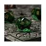 Комплект зарове GlassStaff - Glass RPG Dice Set, Emerald Dagger (7 бр.)