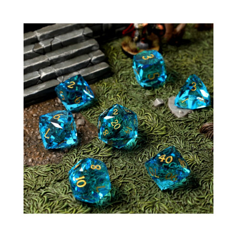 Комплект зарове GlassStaff - Glass RPG Dice Set, Saphrium Eternal (7 бр.)