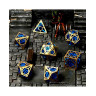 Комплект зарове GlassStaff - Hollow Metal RPG Dice Set, Azure Crown (7 бр.)