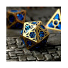 Комплект зарове GlassStaff - Hollow Metal RPG Dice Set, Azure Crown (7 бр.)
