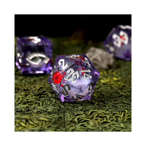 Комплект зарове GlassStaff - Liquid Core RPG Dice Set, Sakura Drift (7 бр.)
