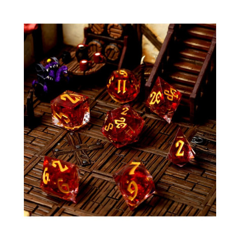Комплект зарове GlassStaff - Liquid Core RPG Dice Set, Hemomancery (7 бр.)