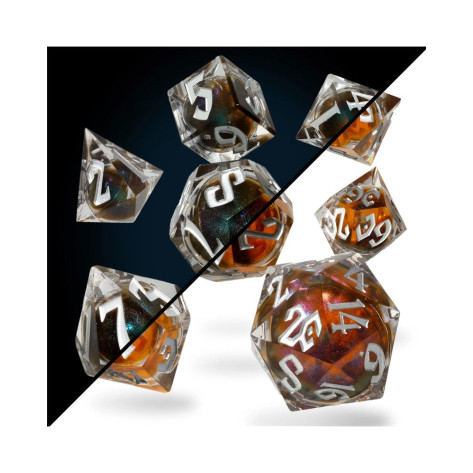 Комплект зарове GlassStaff - Liquid Core RPG Dice Set, Phantasm Fluxcore (7 бр.)