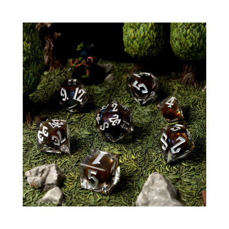 Комплект зарове GlassStaff - Liquid Core RPG Dice Set, Phantasm Fluxcore (7 бр.)