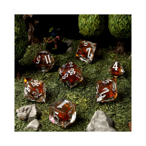 Комплект зарове GlassStaff - Liquid Core RPG Dice Set, Phantasm Fluxcore (7 бр.)
