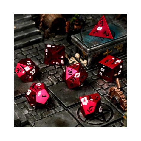 Комплект зарове GlassStaff - Metal RPG Dice Set, Dawn Blossom (7 бр.)