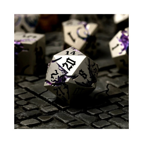 Комплект зарове GlassStaff - Metal RPG Dice Set, Elderwyrm (7 бр.)