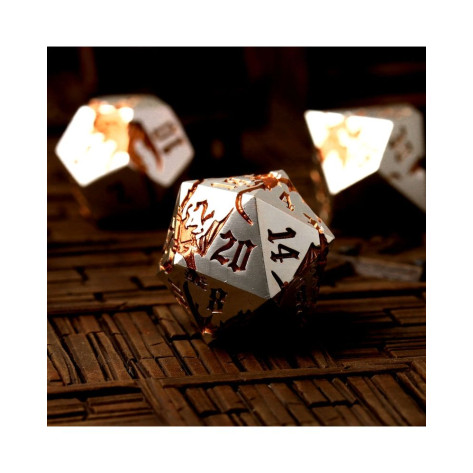Комплект зарове GlassStaff - Metal RPG Dice Set, Gilded Wyrm (7 бр.)